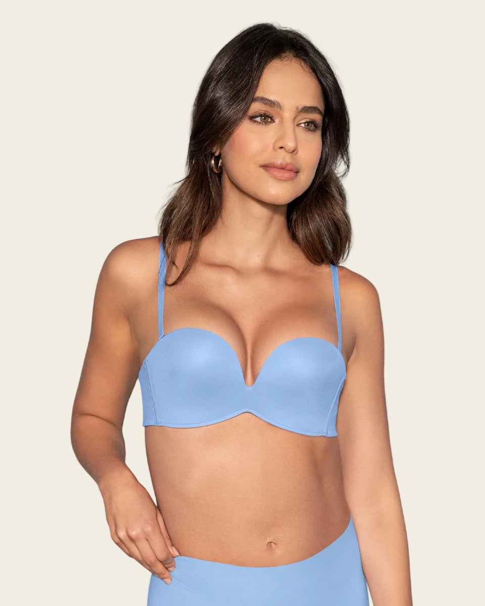 Brasier strapless de realce alto sin arco