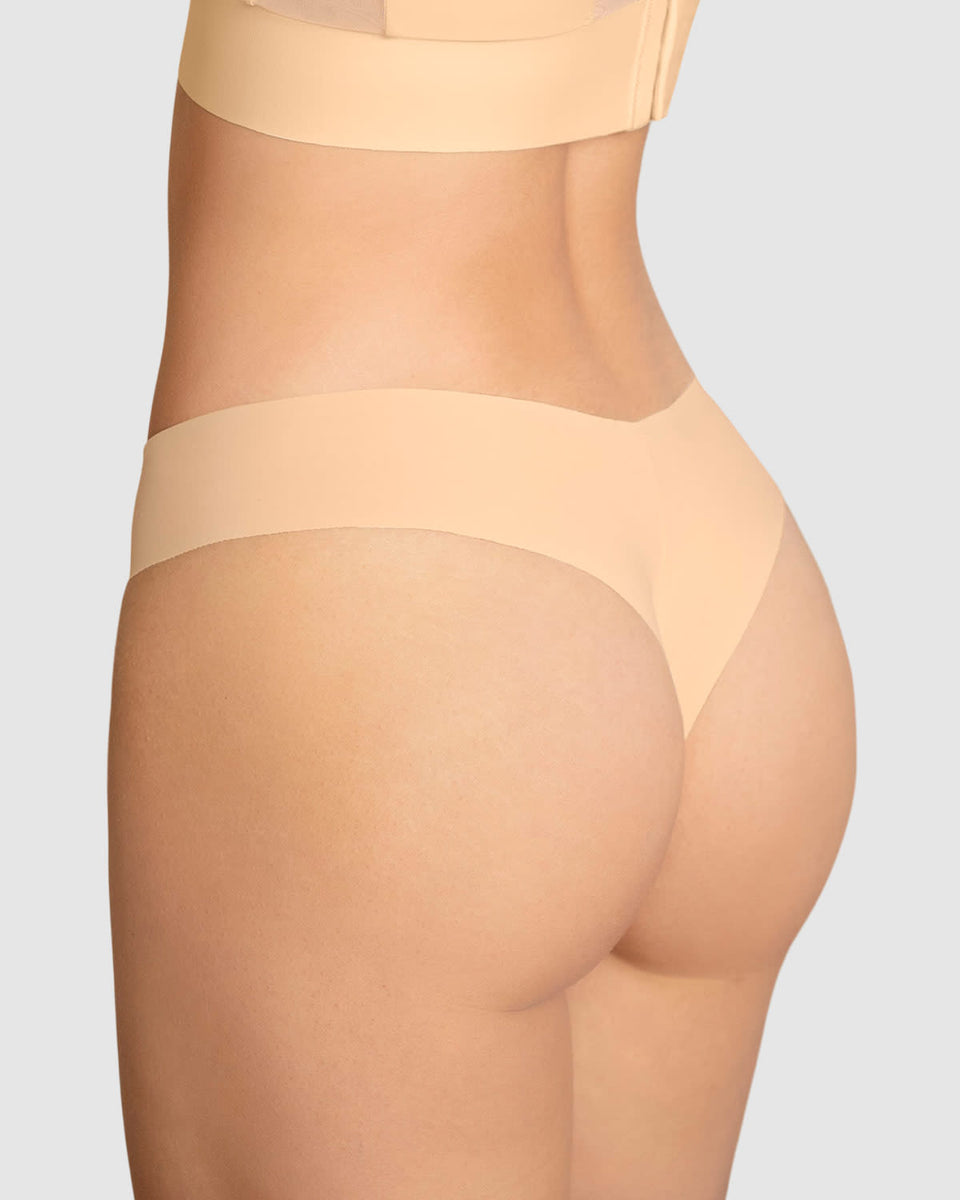 Panty brasilera invisible ultraplano sin elásticos y de pocas costuras