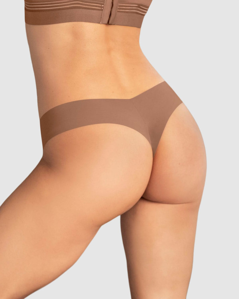Panty brasilera invisible ultraplano sin elásticos y de pocas costuras