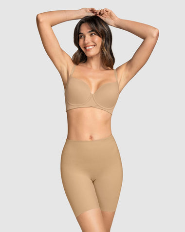 Panty short invisible de control de abdomen efecto levanta glúteos#color_801-cafe-medio