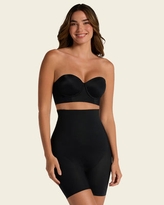 Short media pierna tiro extra alto, levanta glúteos#color_700-negro
