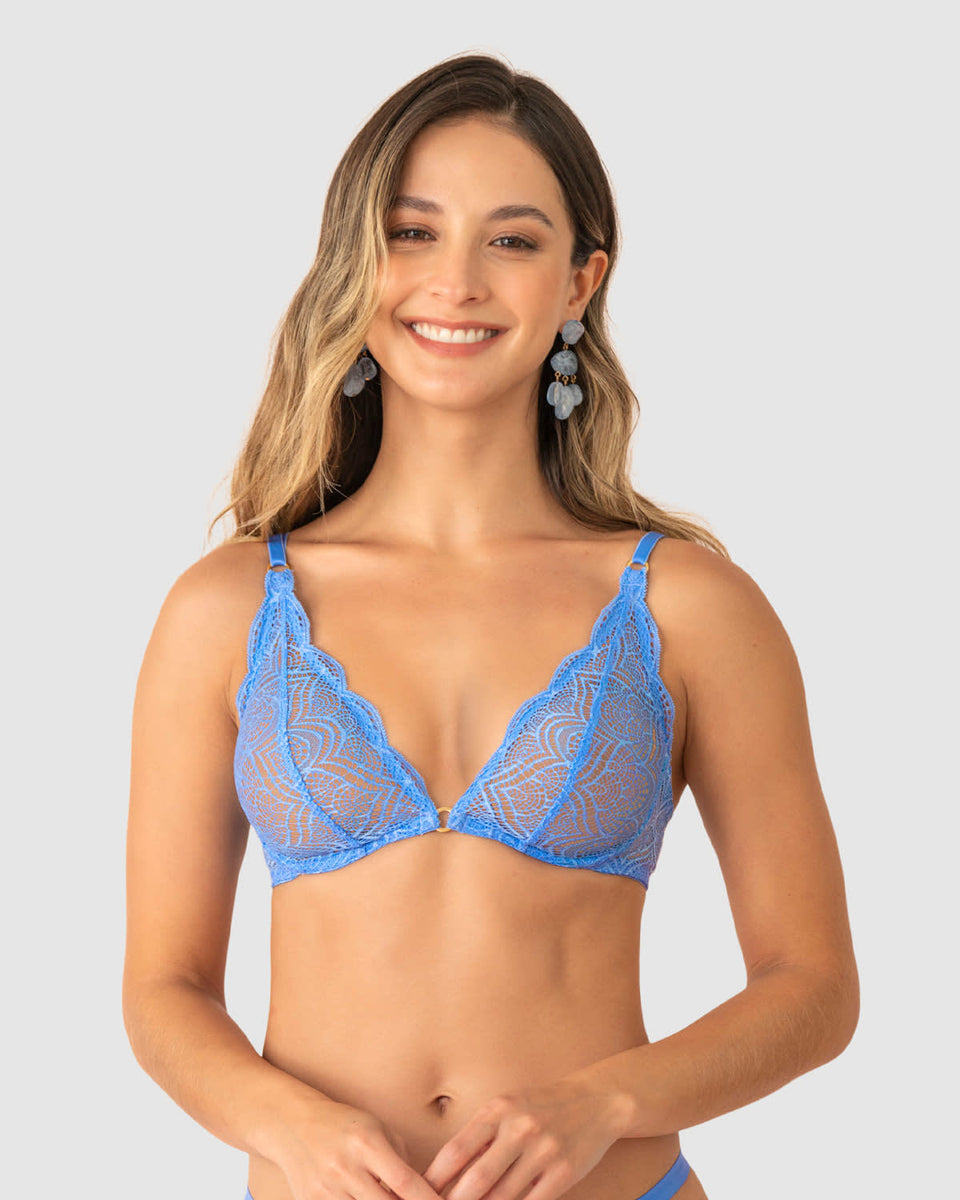 Bralette en encaje con transparencias y arco