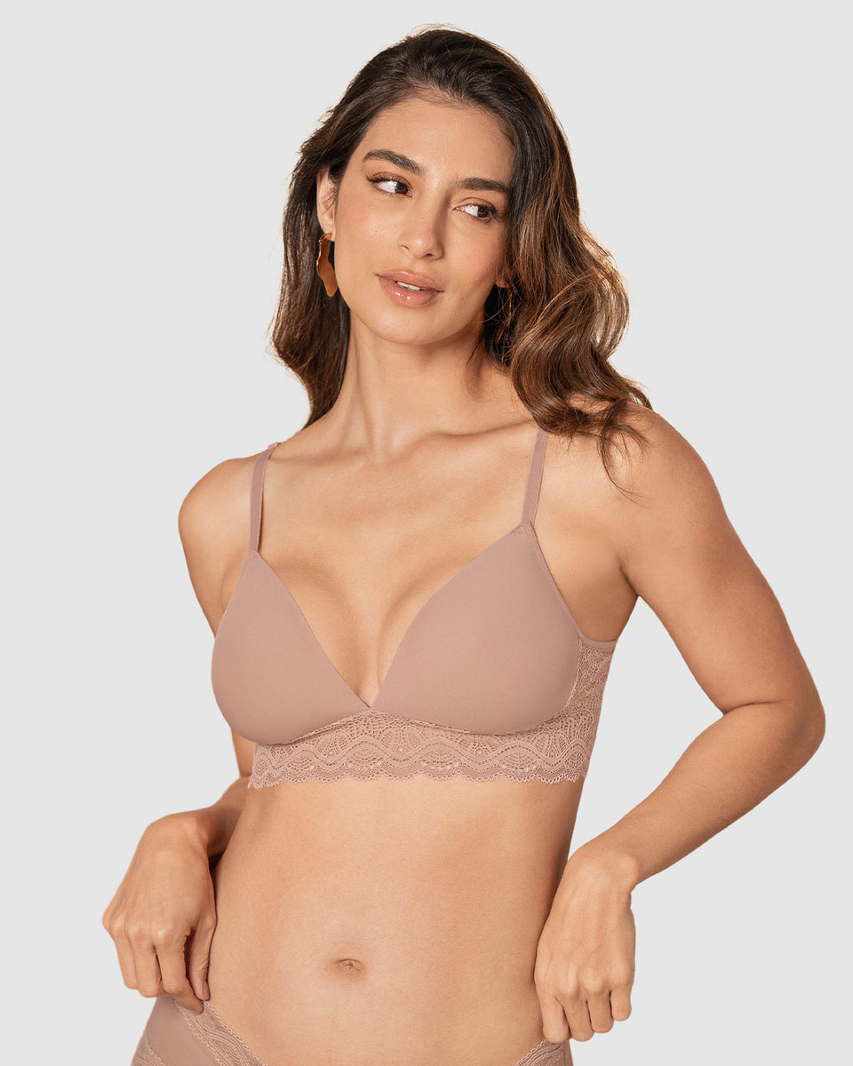 Brasier ultracómodo con encaje en la base y espalda Comfy Bra