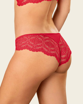 Panty cachetero, en tela lisa y encaje#color_377-rojo