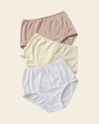 Paquete x 3 Panties Clásicos con Excelente Cubrimiento#color_s06-blanco-cafe-claro-marfil
