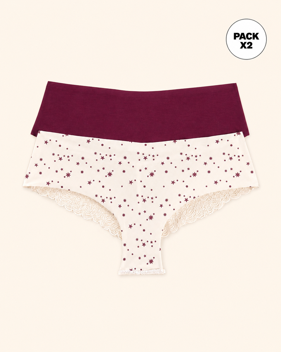 Paquete x 2 panties cacheteros descaderados con encaje