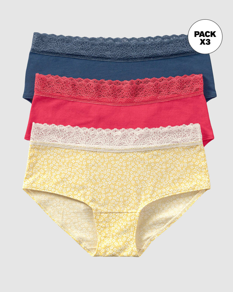 Paquete x3 panties estilo hípster total comodidad
