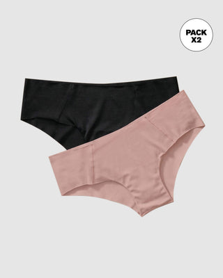 Paquete x 2 hípsters invisibles ultracómodos de tiro bajo#color_s04-rosado-claro