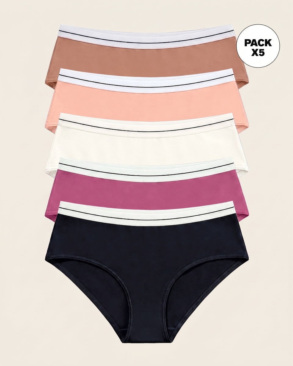 Paquete x 5 panties estilo hípster