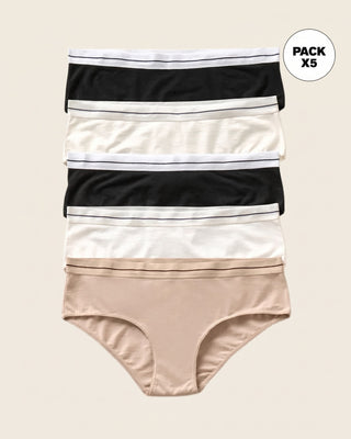 Paquete x 5 panties estilo hípster#color_s12-perla-negro-cafe-claro