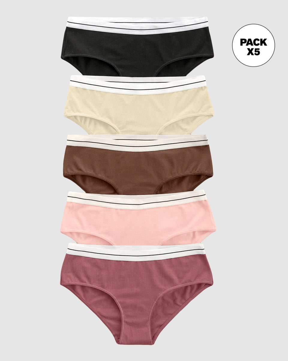 Paquete x 5 panties estilo hípster