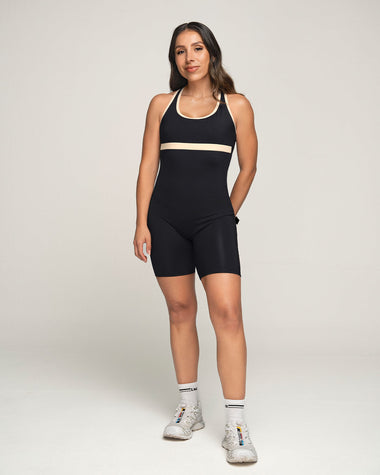 Enterizo corto deportivo control suave de abdomen#color_700-negro