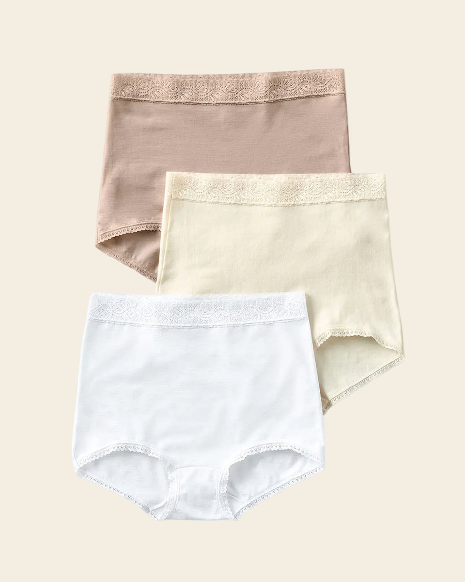 Paquete x 3 panties clásicos de ajuste y cubrimiento total