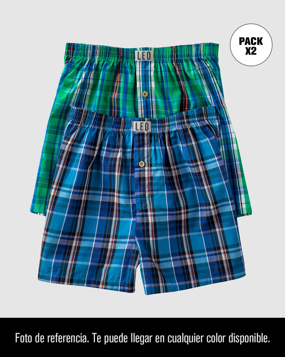 Paquete x2 bóxers sueltos en algodón de máxima frescura te llegará en el color disponible