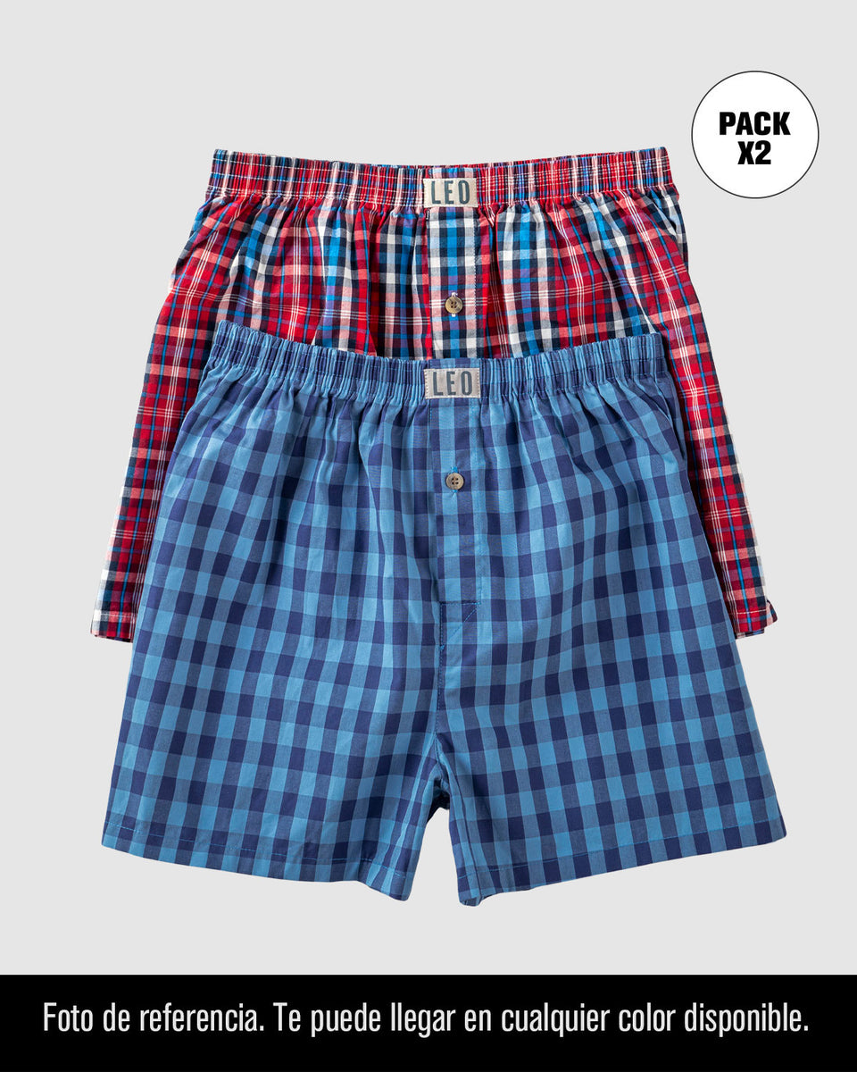 Paquete x2 bóxers sueltos en algodón de máxima frescura te llegará en el color disponible