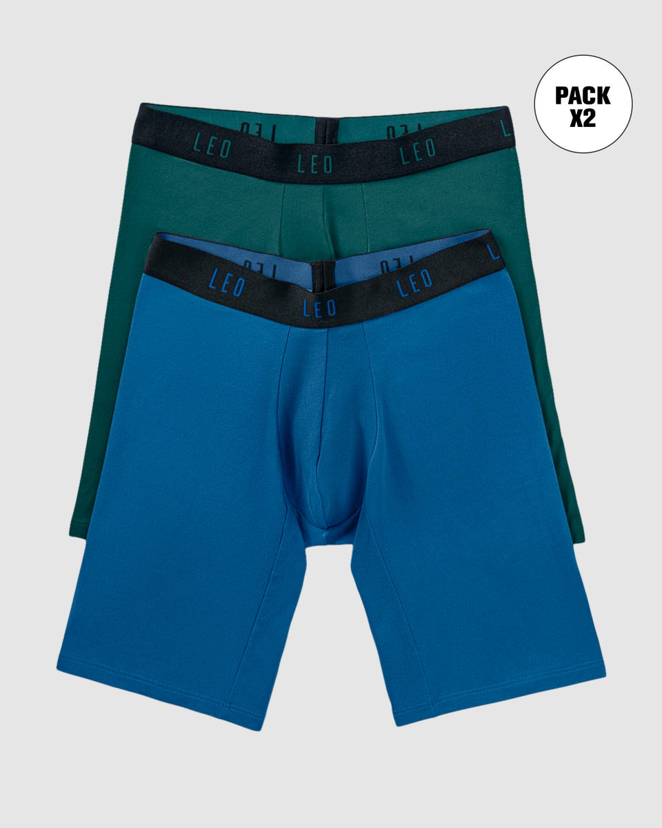 Paquete x2 bóxers largos ajustado con algodón