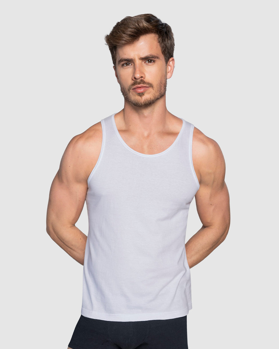 Paquete x2 camisillas en algodón silueta semiajustada para hombre