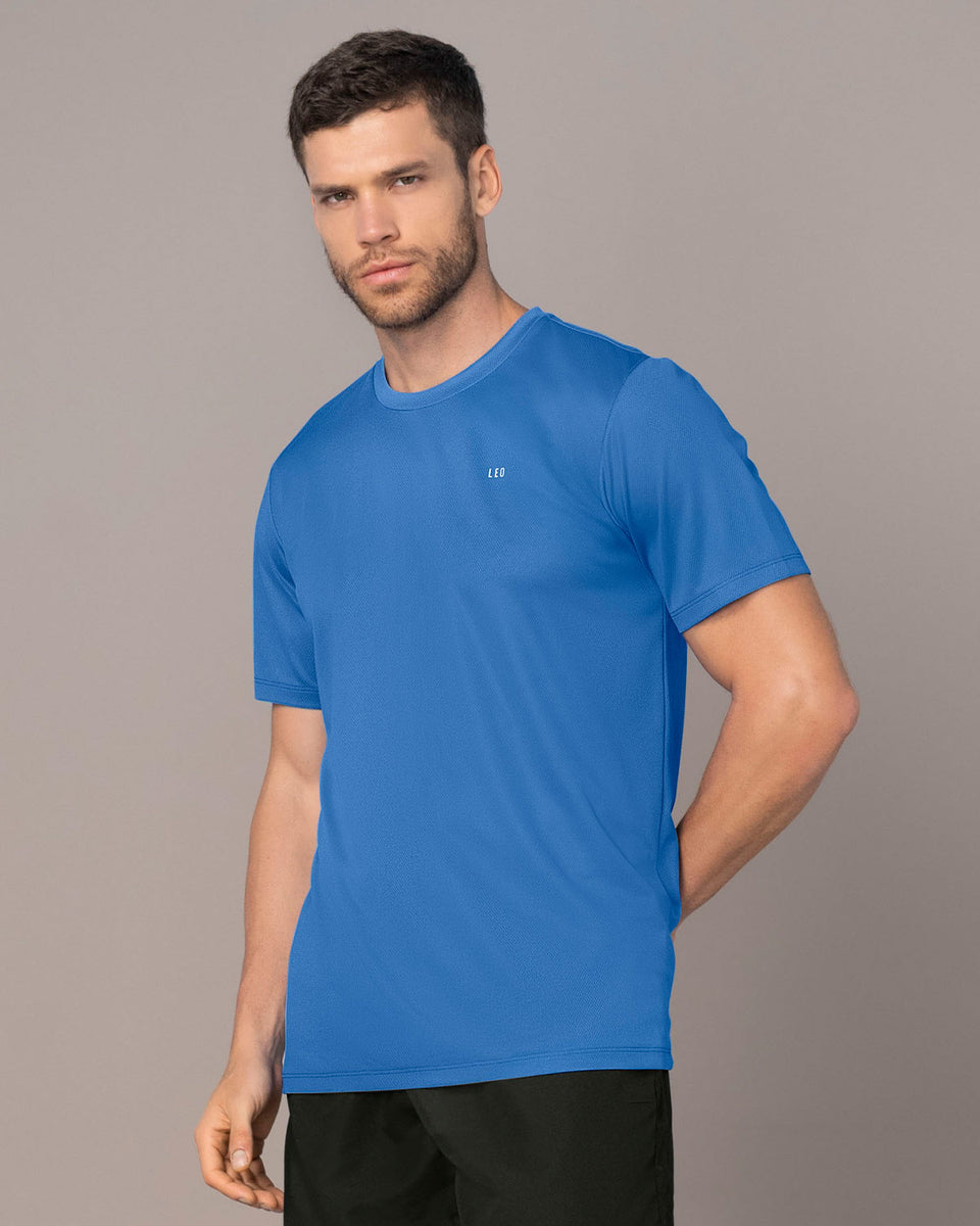 Camiseta deportiva masculina semiajustada de secado rápido