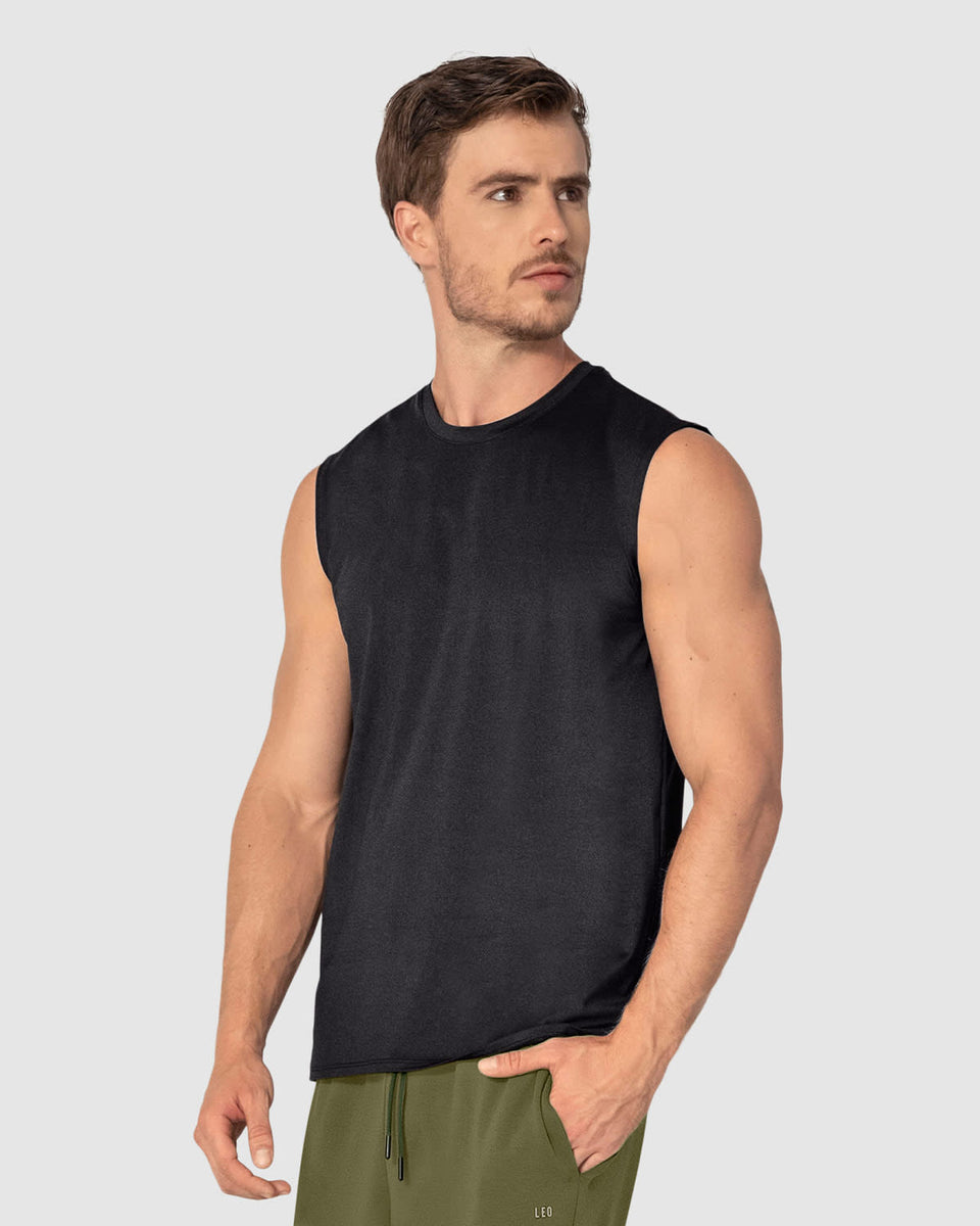 Camiseta manga sisa deportiva y de secado rápido para hombre