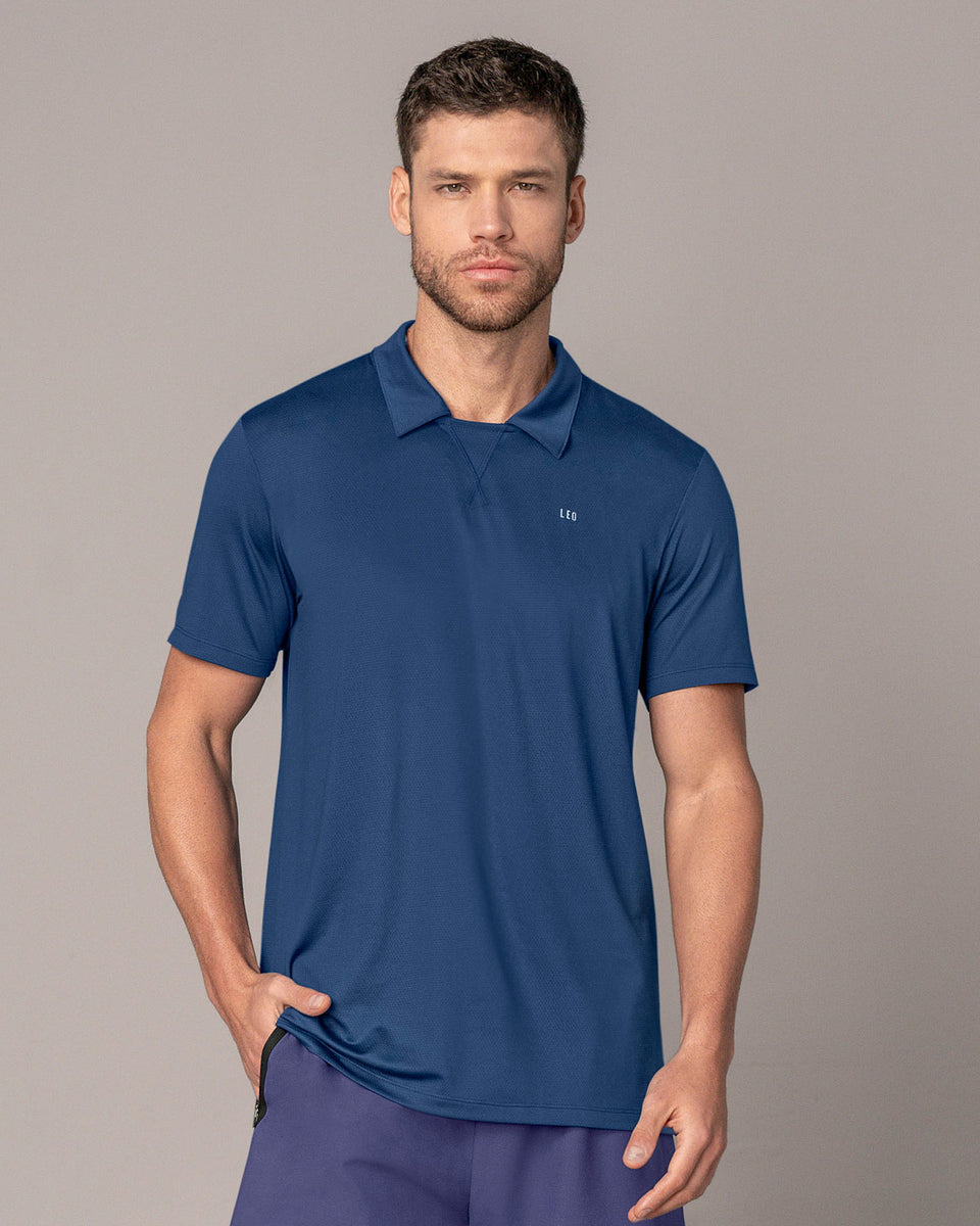 Camiseta deportiva transpirable con cuello tipo polo