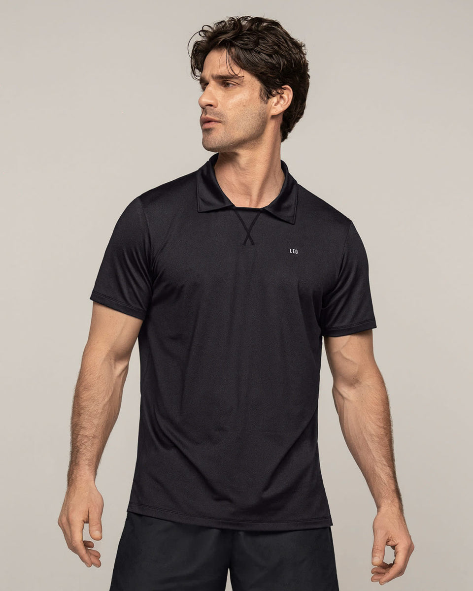 Camiseta deportiva transpirable con cuello tipo polo
