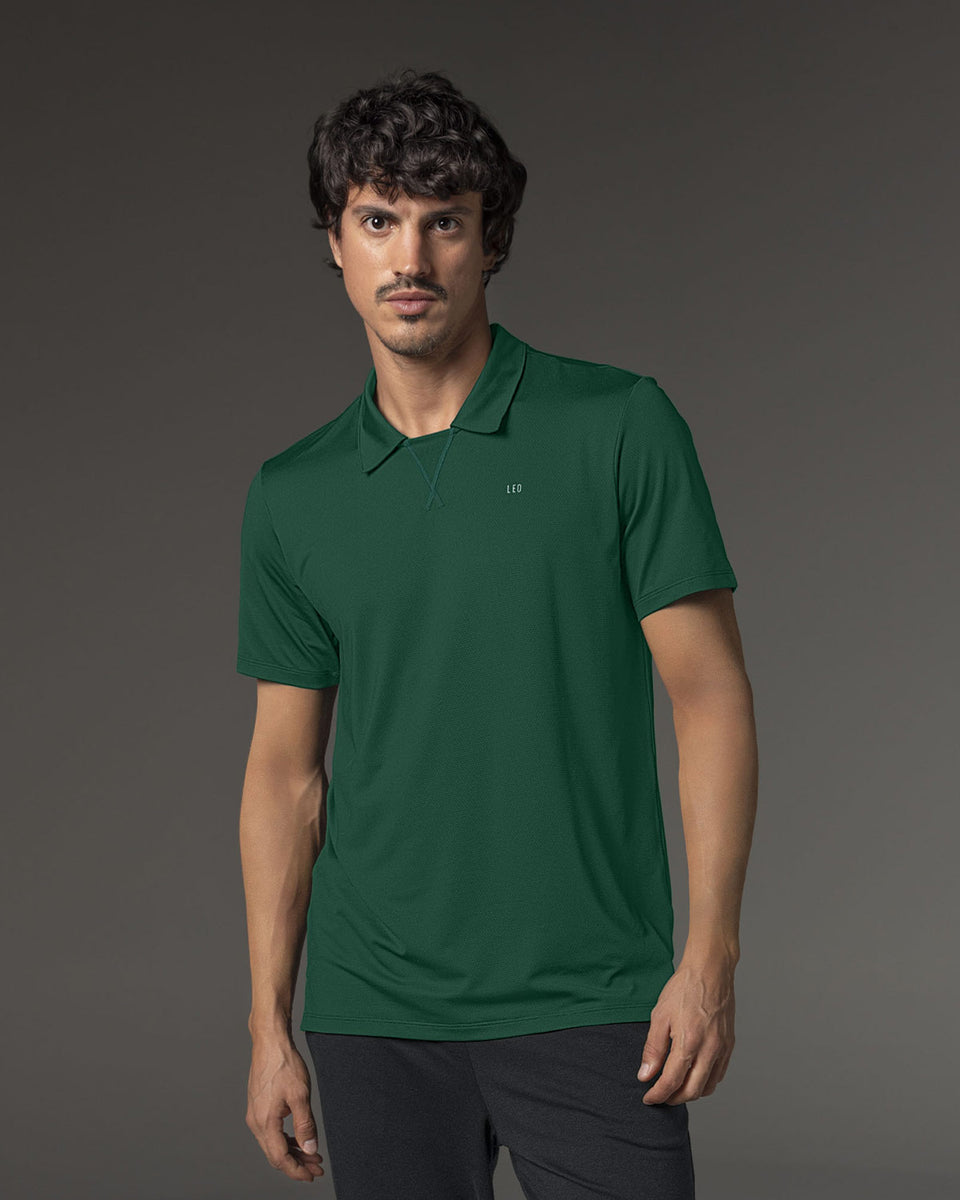 Camiseta deportiva transpirable con cuello tipo polo
