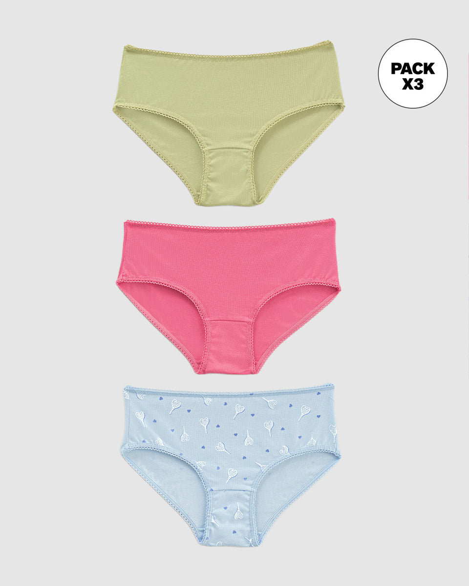 Paquete x3 panty clásico para niña