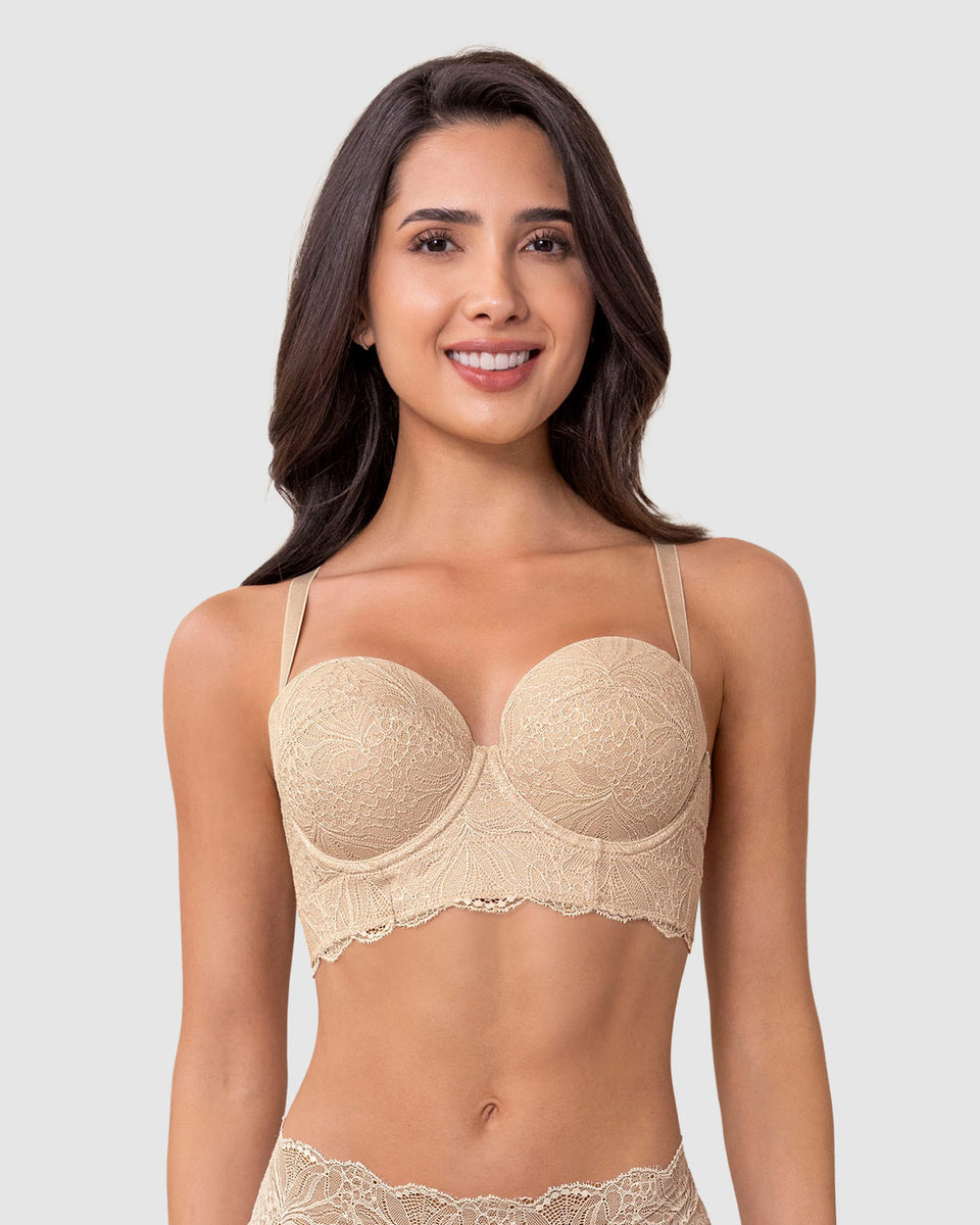 Brasier balconet de encaje con realce incorporado