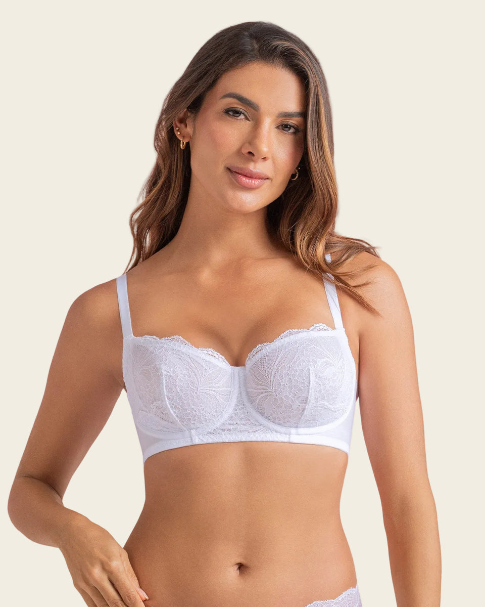 Brasier con copas en encaje y espalda en tul
