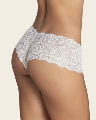 Panty estilo hípster en encaje sexy con refuerzo en algodón#color_003-white