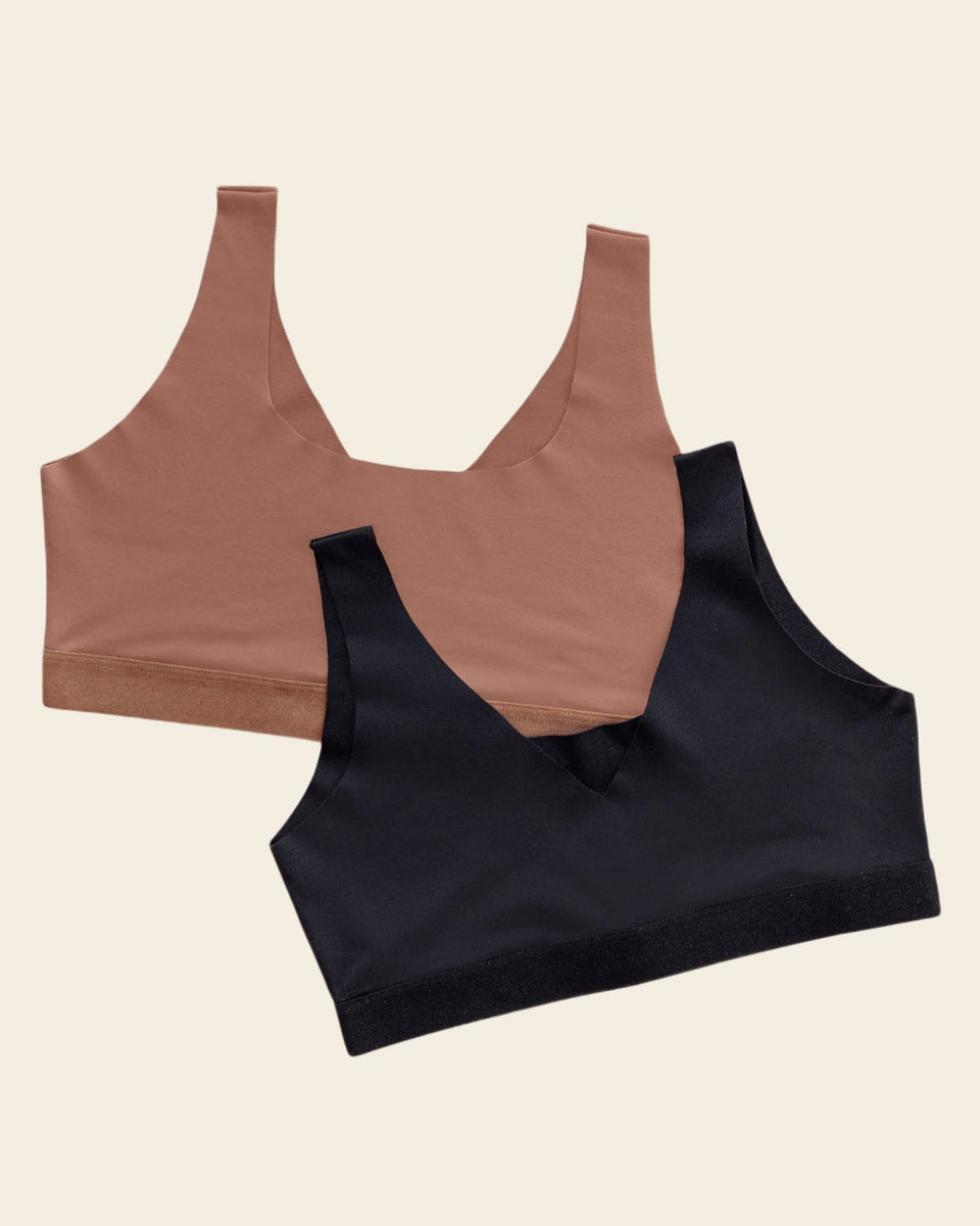 Paquete x 2 tops invisibles doble escote