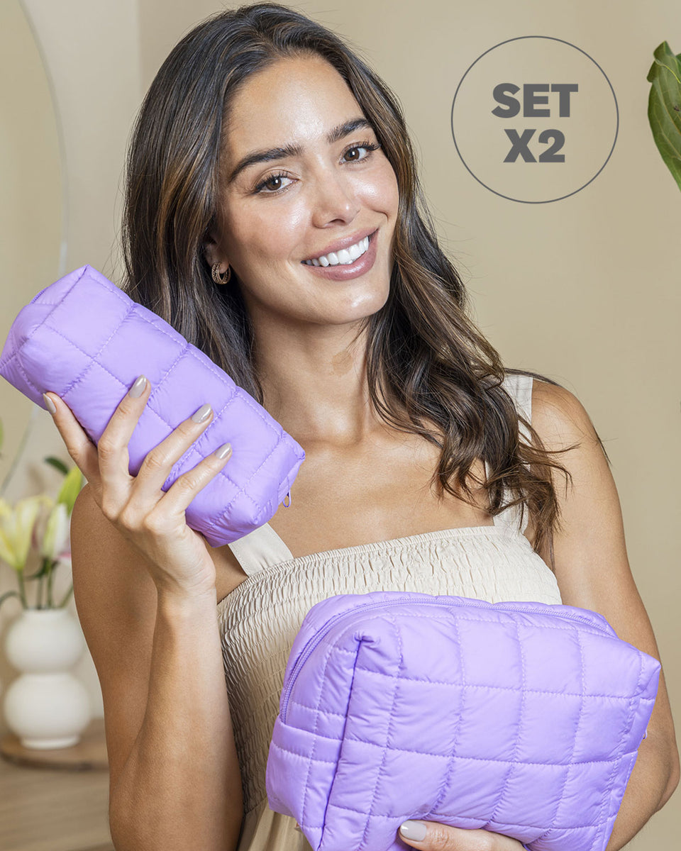 Set X2 cosmetiqueras con cierre superior