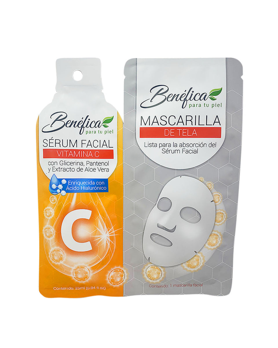 Pack Mascarilla Benéfica 2 pasos Vitamina C x3 Unidades