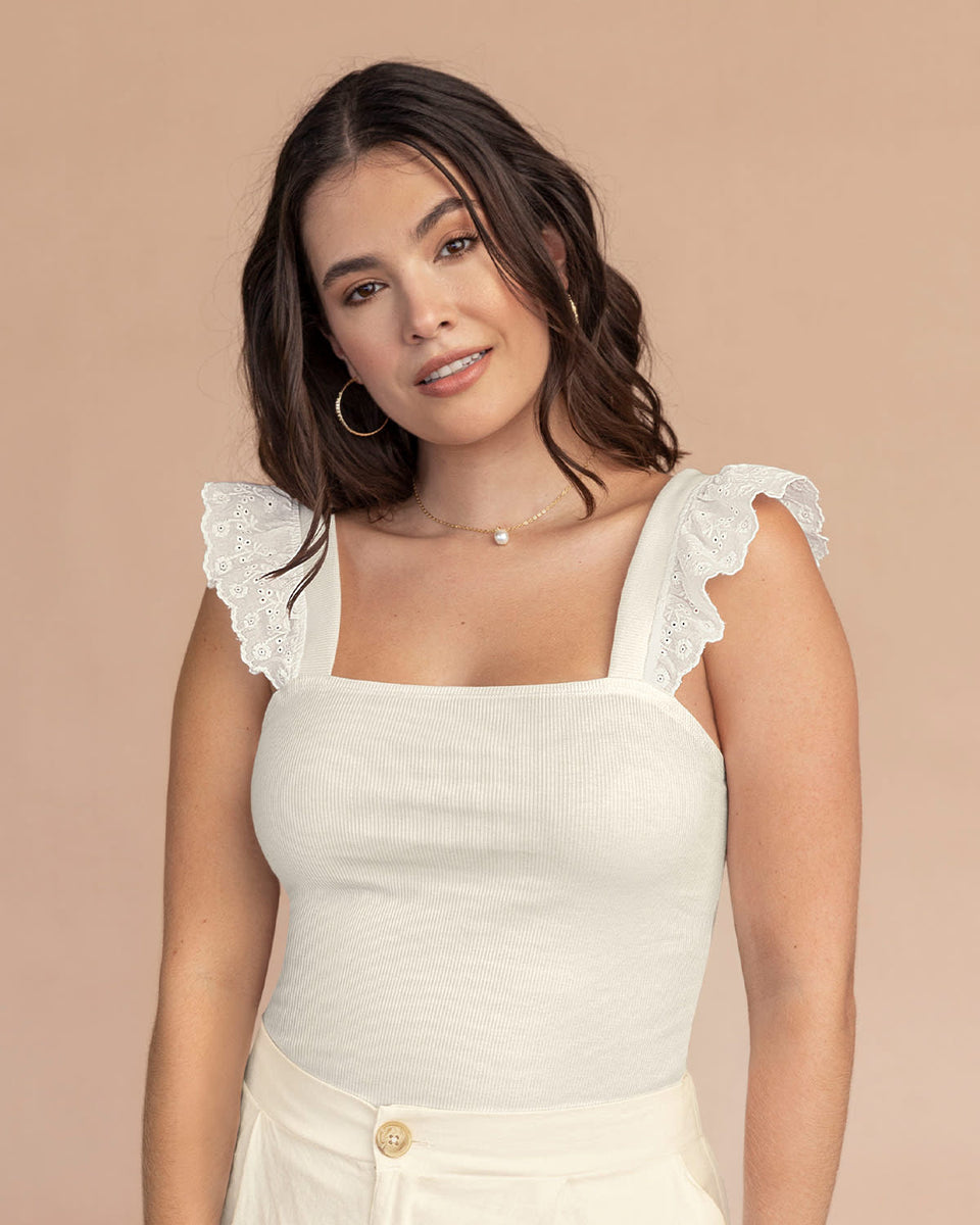 Camiseta de tiras con bolero en ojalillo