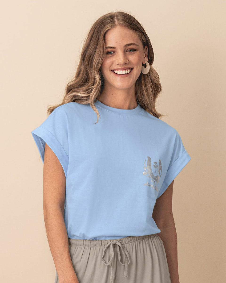 Camiseta con estampado localizado en el frente