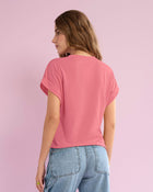Camiseta manga corta con cuello redondo y estampado localizado en frente