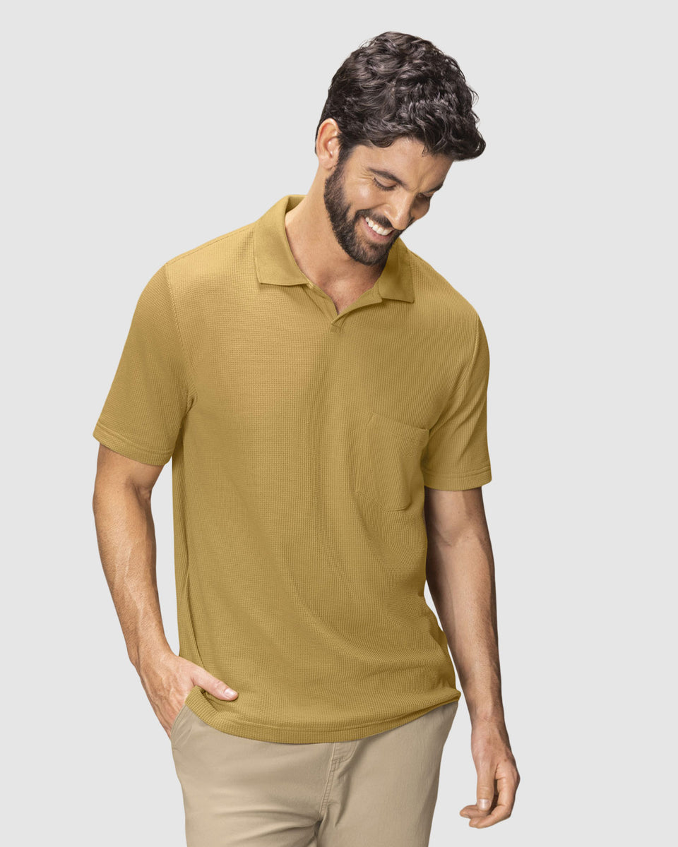 Camiseta tipo polo con bolsillo en frente
