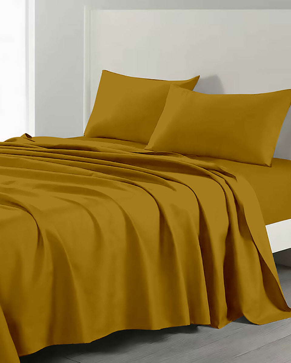 Juego de sabanas microfibra en 2 plazas unicolor