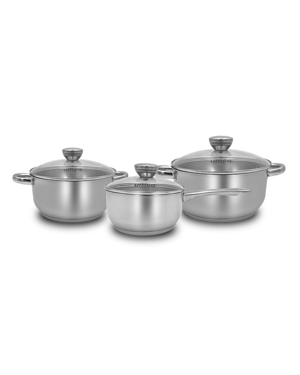 Juego de Calderos Brilliance Acero Inoxidable 6 Piezas