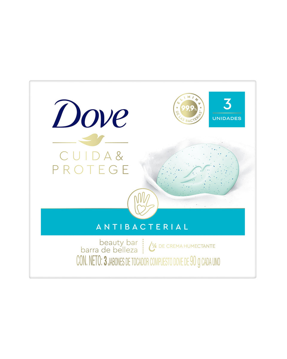 Jabón en barra dove cuida & protege 3x90gr