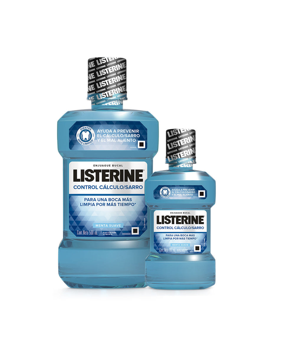 Pack listerine control cálculo 500ml + 180 ml gratis