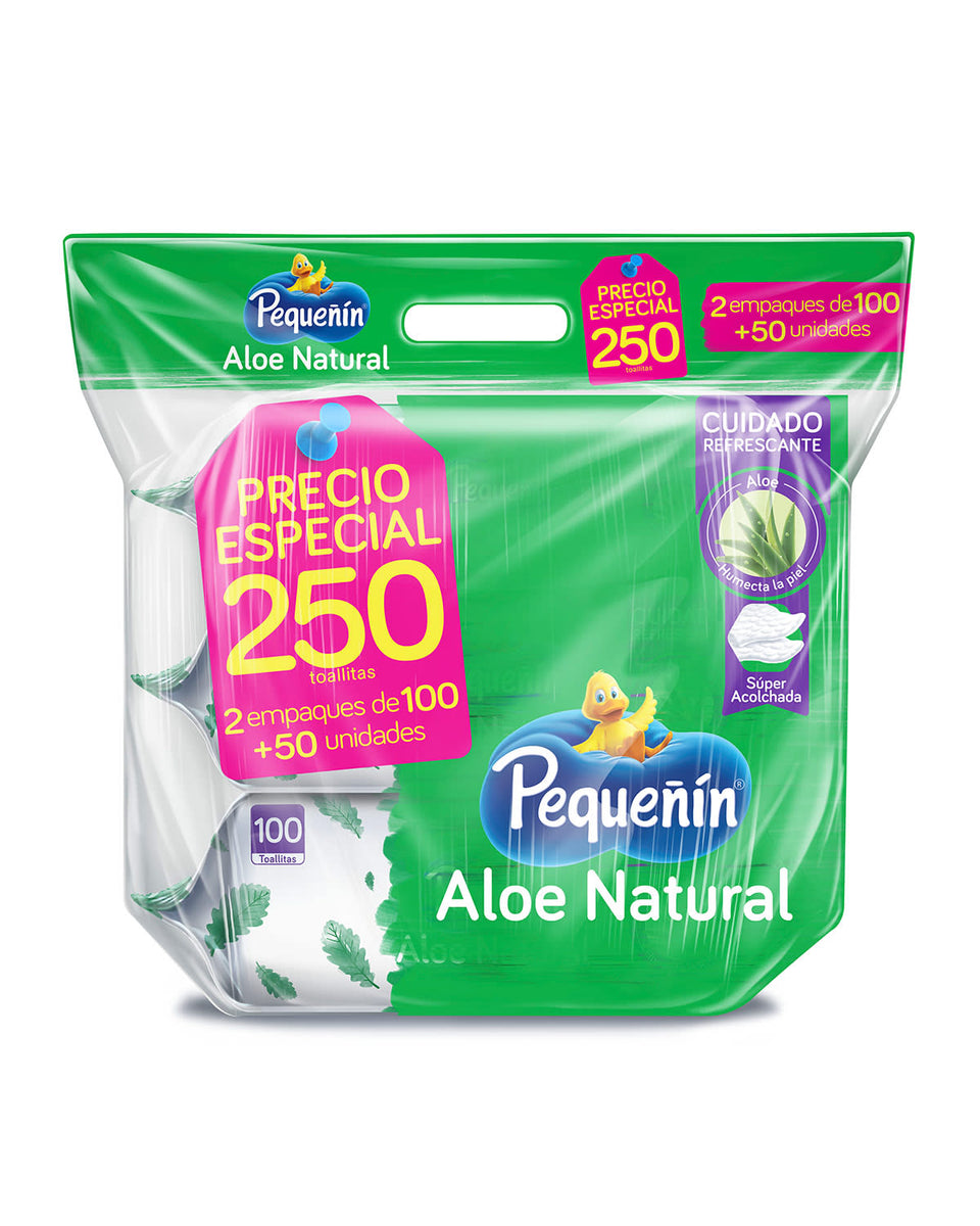 Toalla húmeda pequeñín aloe natural
