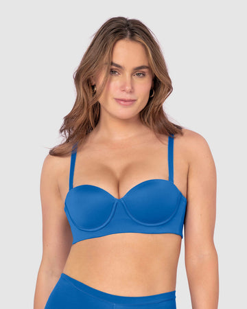 Brasier strapless con control fuerte de espalda Perfect Strapless#color_584-azul-rey