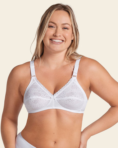 Brasier clásico sin arco con copas en encaje#color_000-blanco