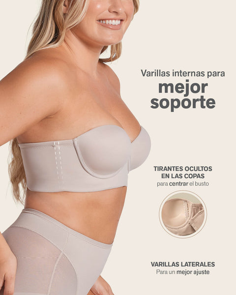 Paquete x2 strapless bustier 360° de perfección#color_802-cafe-claro