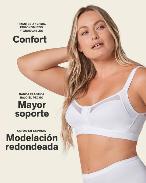 Brasier facilitador de postura con copas en espuma multibenefit#color_000-blanco