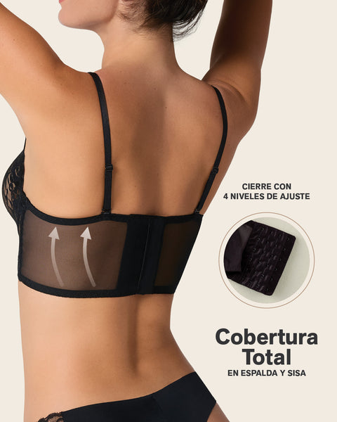 Brasier tipo bralette en encaje y transparencias#color_700-negro