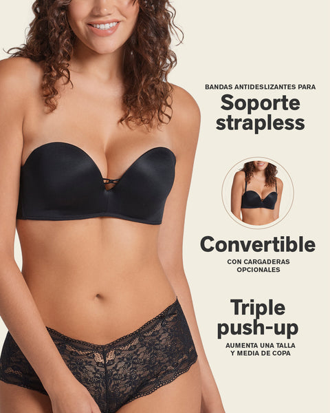 Brasier wow de triple realce ideal como strapless#color_700-negro