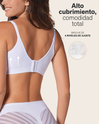 Brasier de cubrimiento alto en sisa y espalda Cover Bra#color_000-blanco