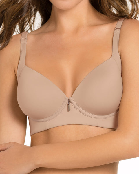 Brasier de realce suave y cubrimiento alto en sisa y espalda Cover Bra#color_802-cafe-claro